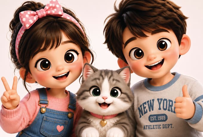 create cute 3d cartoon character