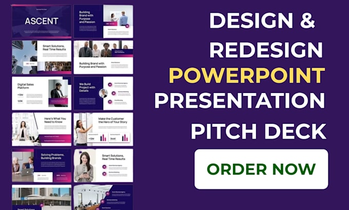 redesign or design powerpoint  presentation template improve business ppt slide