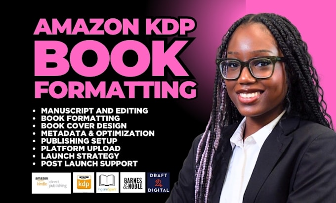 amazon kdp book formatting, paperback and kindle formatting, book layout design