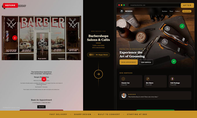 build a fast modern website for your salon, barbershop or café