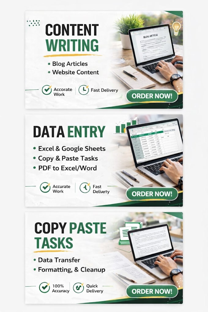 write content, blogs, copypaste, data entry
