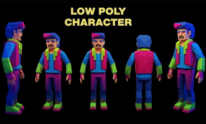 create retro 3d ps1 ps2 psx low poly characters, animation for games and vtuber