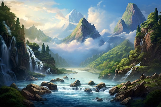 design stunning fantasy landscape