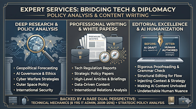 research and write on tech and geopolitics