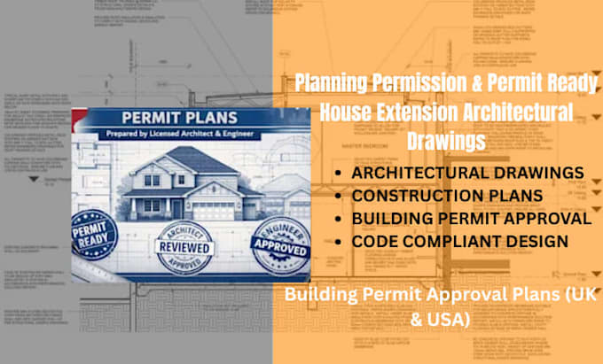 Planning permission and permit ready for house extension architectural ...