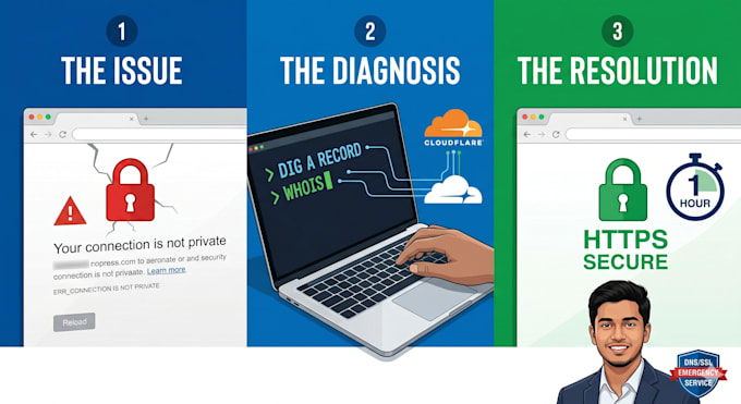 fix dns errors, SSL certificate warnings, and domain issues
