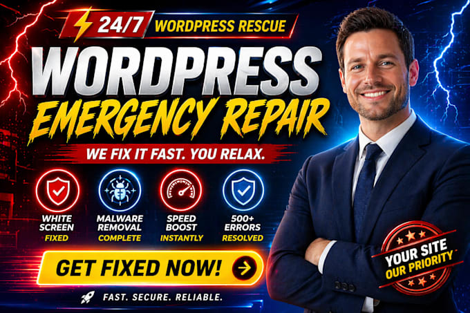 fix wordpress website, repair hacked site, emergency woocommerce restore now
