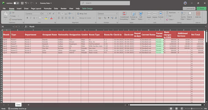 build a custom excel sheet with formulas and automation