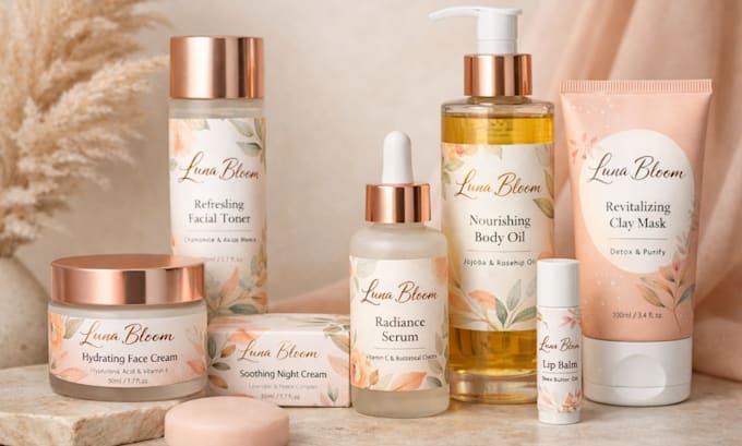design cosmetic packaging box design and label design