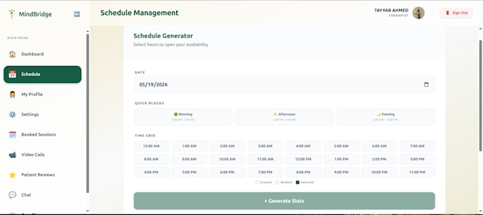 build appointment booking system with dashboard
