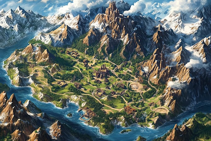 do fantasy map illustration for map
