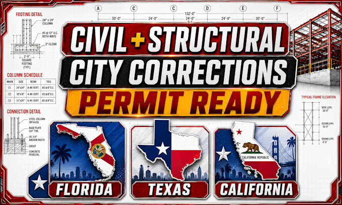 do civil and structural engineering plans, calculations for city permit drawings
