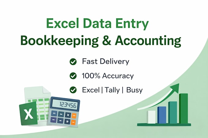do excel data entry, bookkeeping, gst and accounting in tally or busy