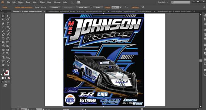 design high quality car racing logo with adobe illustration