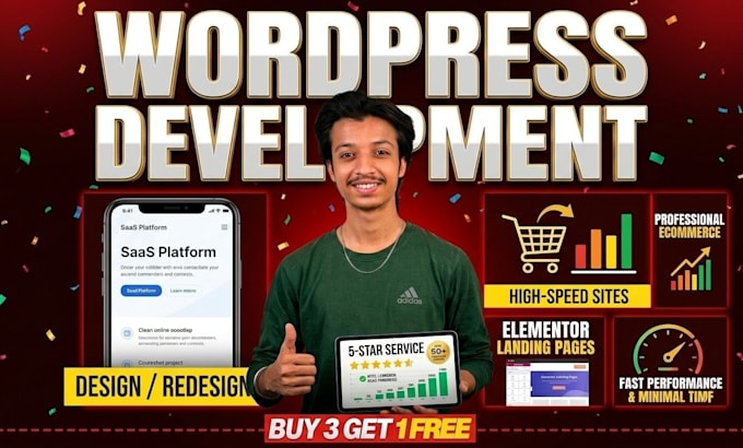 design wordpress website or elementor ecommerce landing page