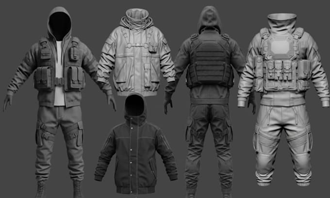 Design texture rig 3d clothing mesh for second life fivem gta sims peds ...