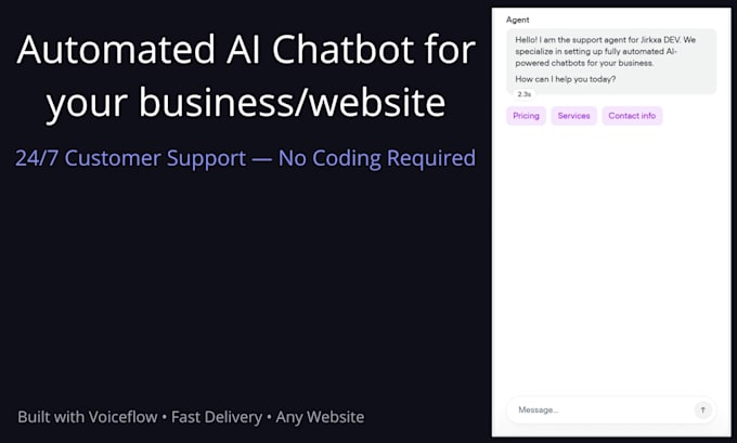 ai customer support chatbot for your website or business