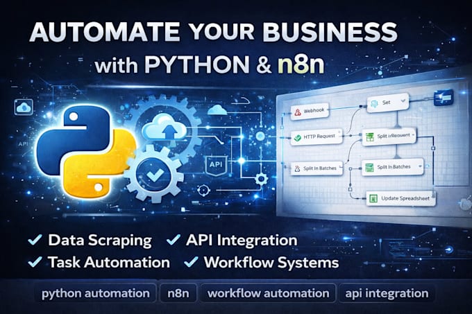do n8n automation, ai automation and python API integrations