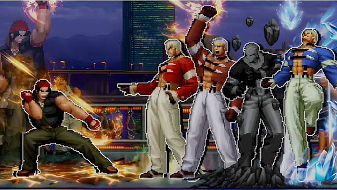 do mugen sprite sheet fighting game retro 2d pixel animation attacks and combo