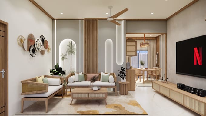design modern interior with 3d rendering