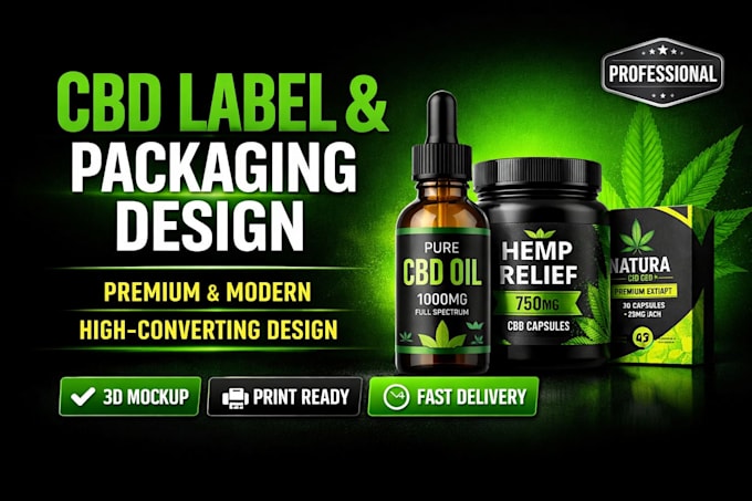 do cbd label design, bottle label design and packaging design