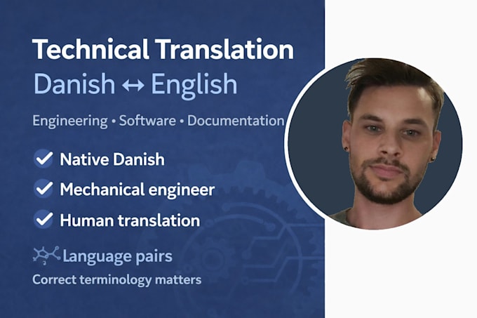translate technical danish and english content
