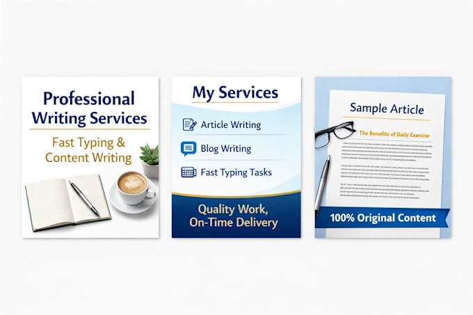 do fast typing, SEO article writing and blog post writing