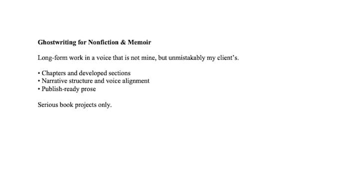 ghostwrite a high quality nonfiction book or memoir