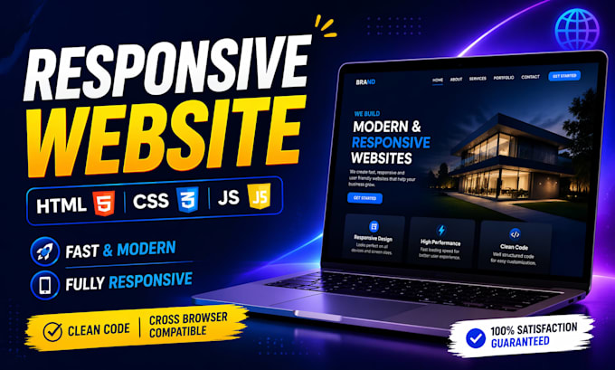 html CSS js website responsive website design