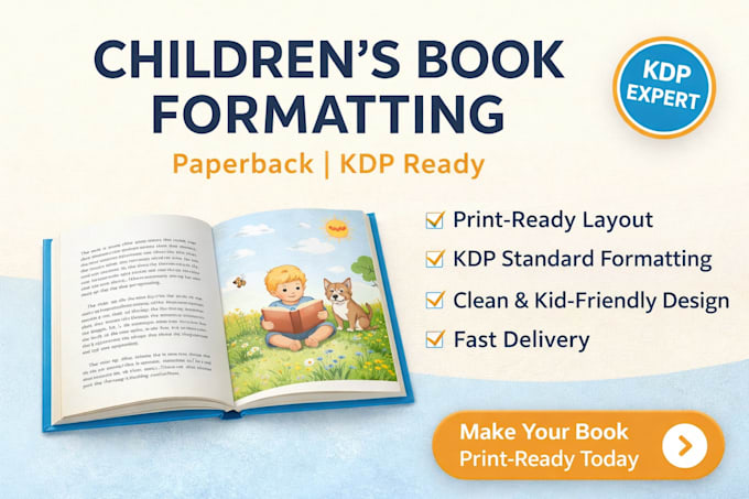 do children book formatting for paperback book amazon kdp