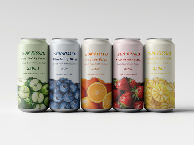 design premium beverage and energy drink can labels