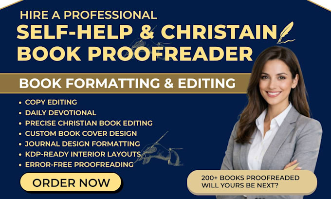 proofread format non fiction novel self help christian book developmental editor