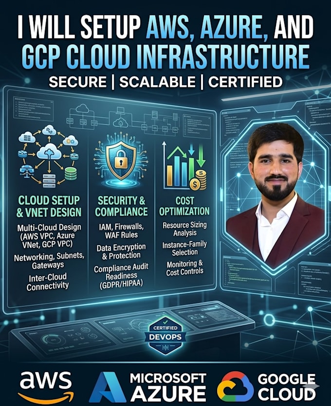 setup AWS, azure and gcp cloud infrastructure