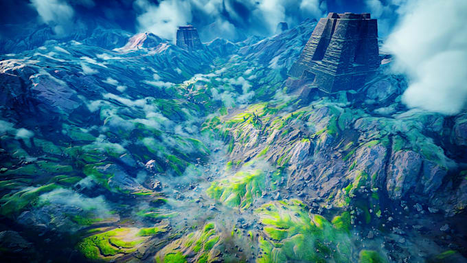 create custom stylized 3d environment, scenes and props in unity and godot