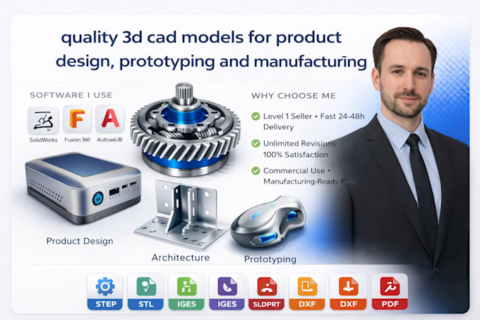 Create quality 3d cad models for product design, prototyping and ...