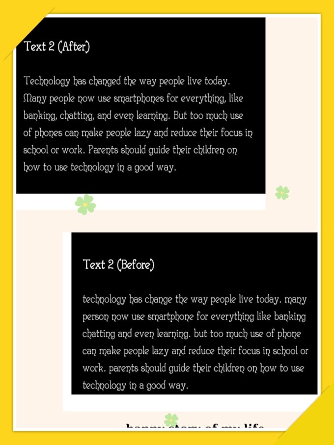 edit and correct grammar, spelling, and punctuation