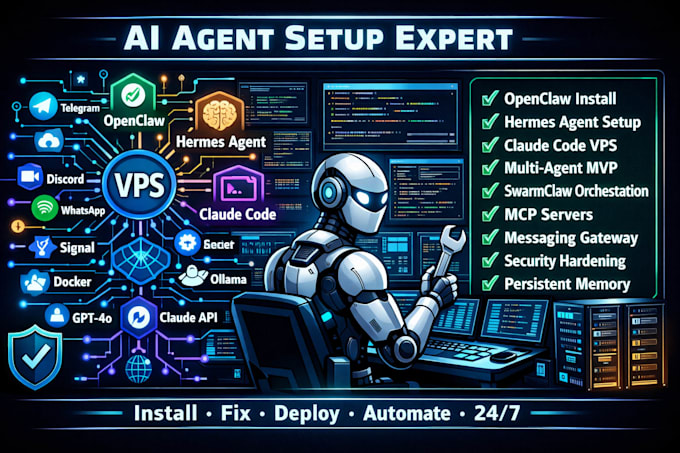 install fix openclaw bot hermes ai agent multi agent mvp claude code vps server