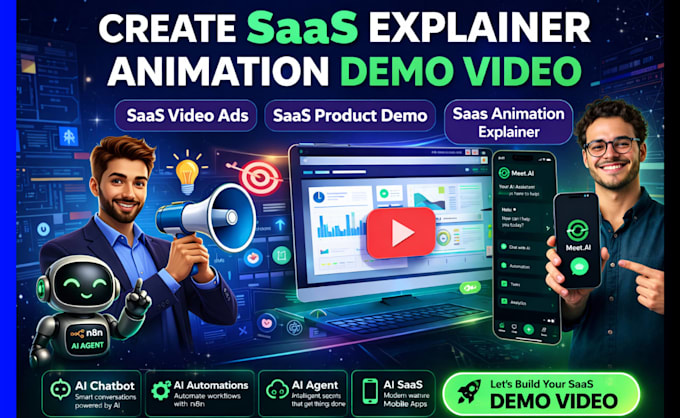 create saas explainer animation demo video, saas video ads, saas product demo