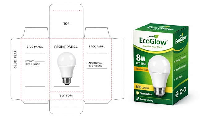 design packaging box dieline, product packaging and label design
