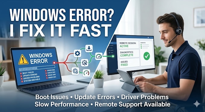 fix windows errors, boot issues, drivers and update problems fast