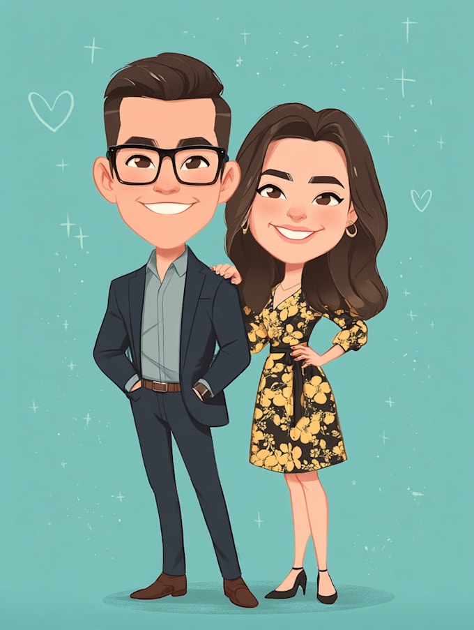 do couple caricature illustration for you