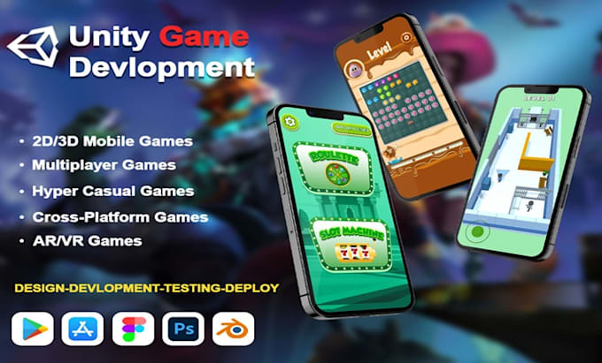 develop a complete unity 2d game on mobile and pc