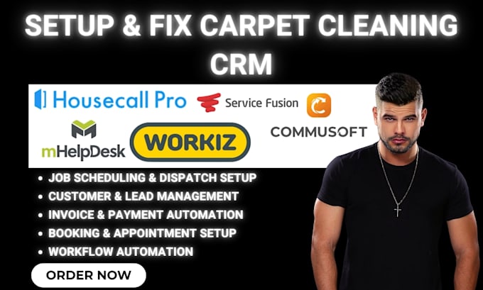setup carpet cleaning CRM orcatec housecall pro mhelpdesk workiz commusoft