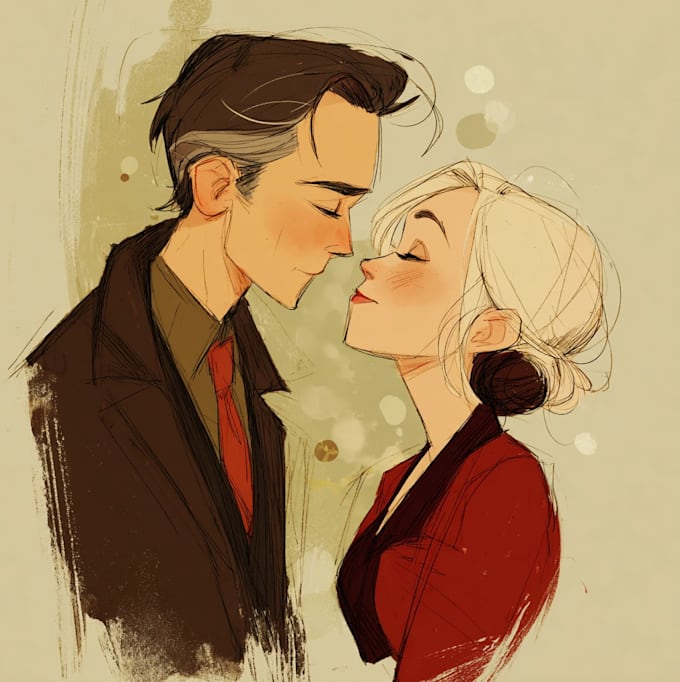 draw couple portrait illustration