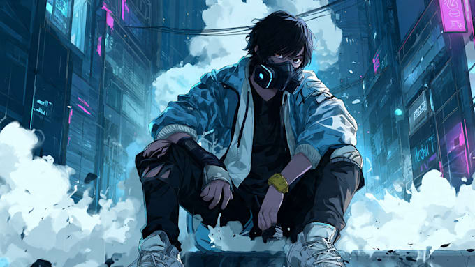 design anime character , cyberpunk character