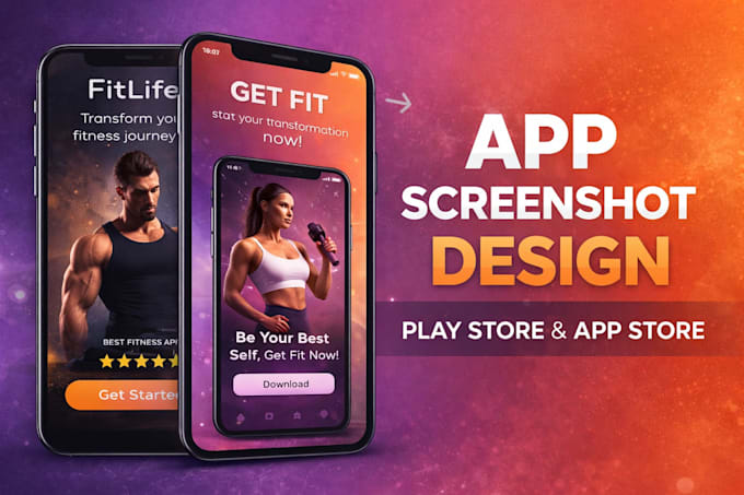 design app screenshots for play store and app store