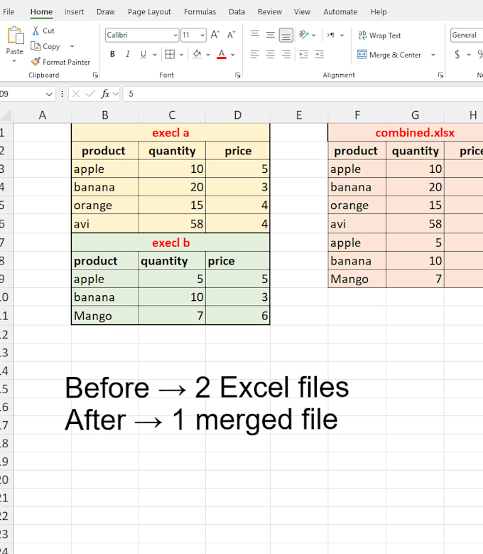 merge excel files in one click without power query