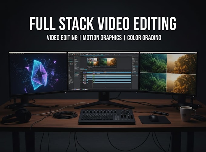 do high quality video editing and create 2d or 3d motion graphic designs