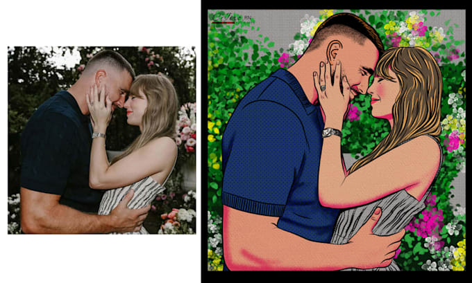 draw your custom vector pop art portrait