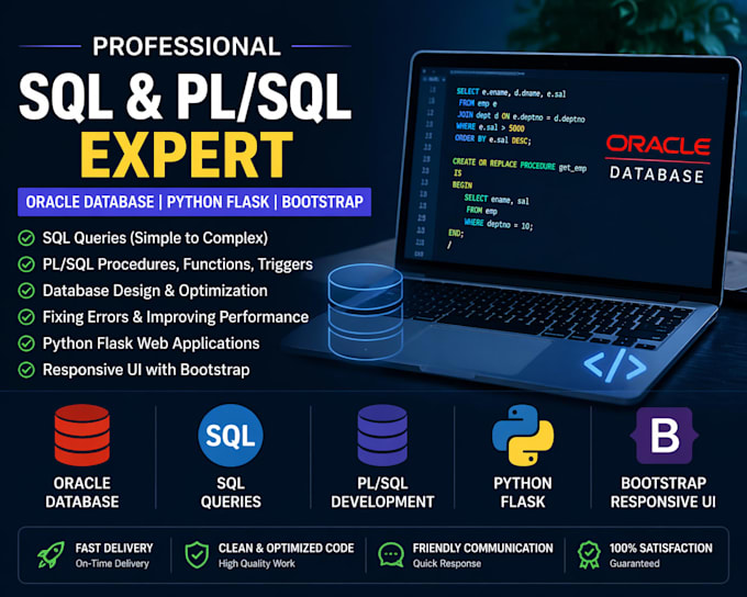 write oracle sql and pl sql queries, procedures, and fix database issues